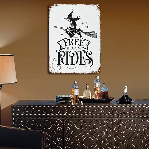 Miniatura 5 de Free Broom Rides - Letreros de metal para decoración de pared, placa de aluminio, obra de arte retro para garaje, cafetería, bar, pub, cerveza,