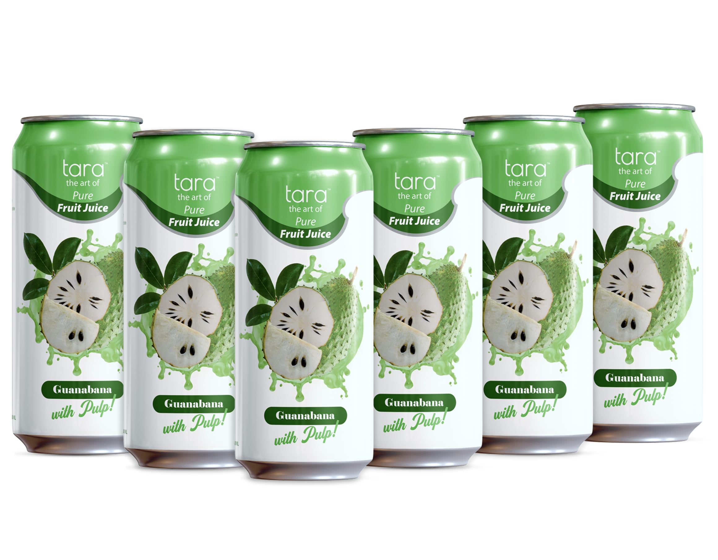 Tara Soursop Juice, With Pulp, 100% Pure, No Sugar Added, No Preservatives, No Artificial Flavor, No Artificial Color, No Concentrate, Gluten Free, Non-GMO, 16.9 fl.oz (Pack of 6)