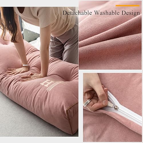 Miniatura 4 de HM&DX Almohada de lectura triangular con cuña para cabecero, almohada de respaldo de terciopelo con funda extraíble, cojín tapizado para dormitorio,