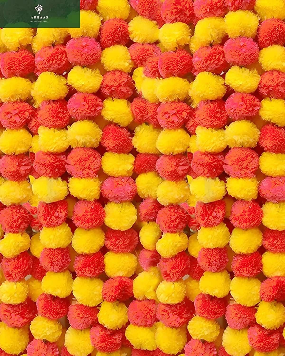 Pink Marigold Garland - 10 Strings for Weddings & Festivals -6