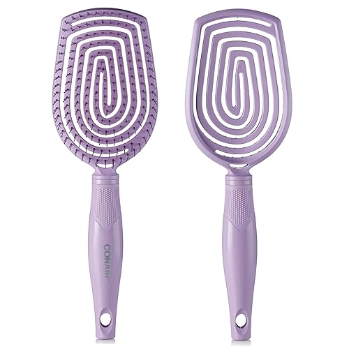 Conair Cepillo desenredante para el cuidado del cuero cabelludo - Cepillo para cabello rizado - Masajeador de cuero cabelludo - cepillos para el