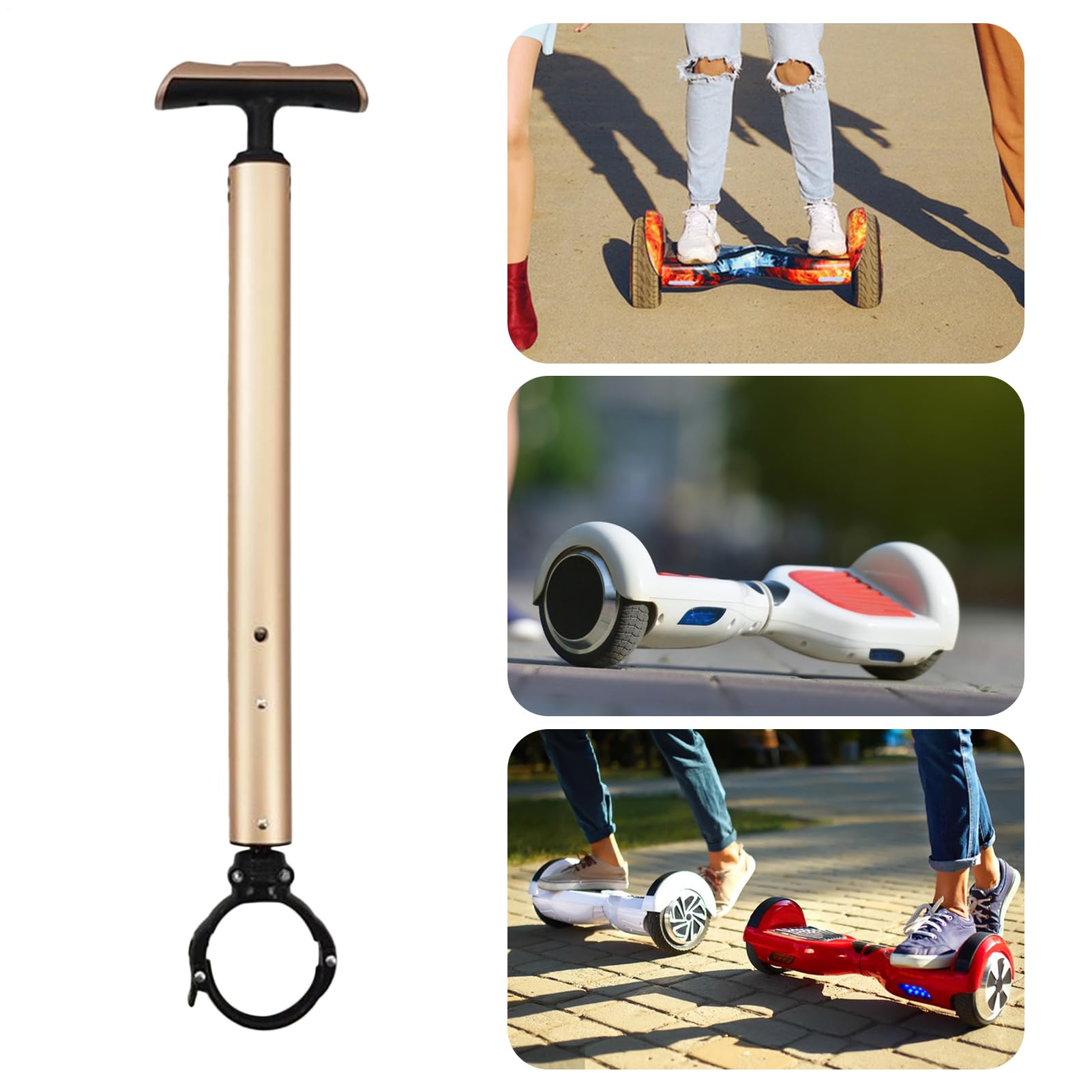 Manubrio per Hoverboard - Barra Manubrio in Lega di Alluminio - Accessori Sicurezza con Presa Antiscivolo per Principianti Monopattini Elettrici