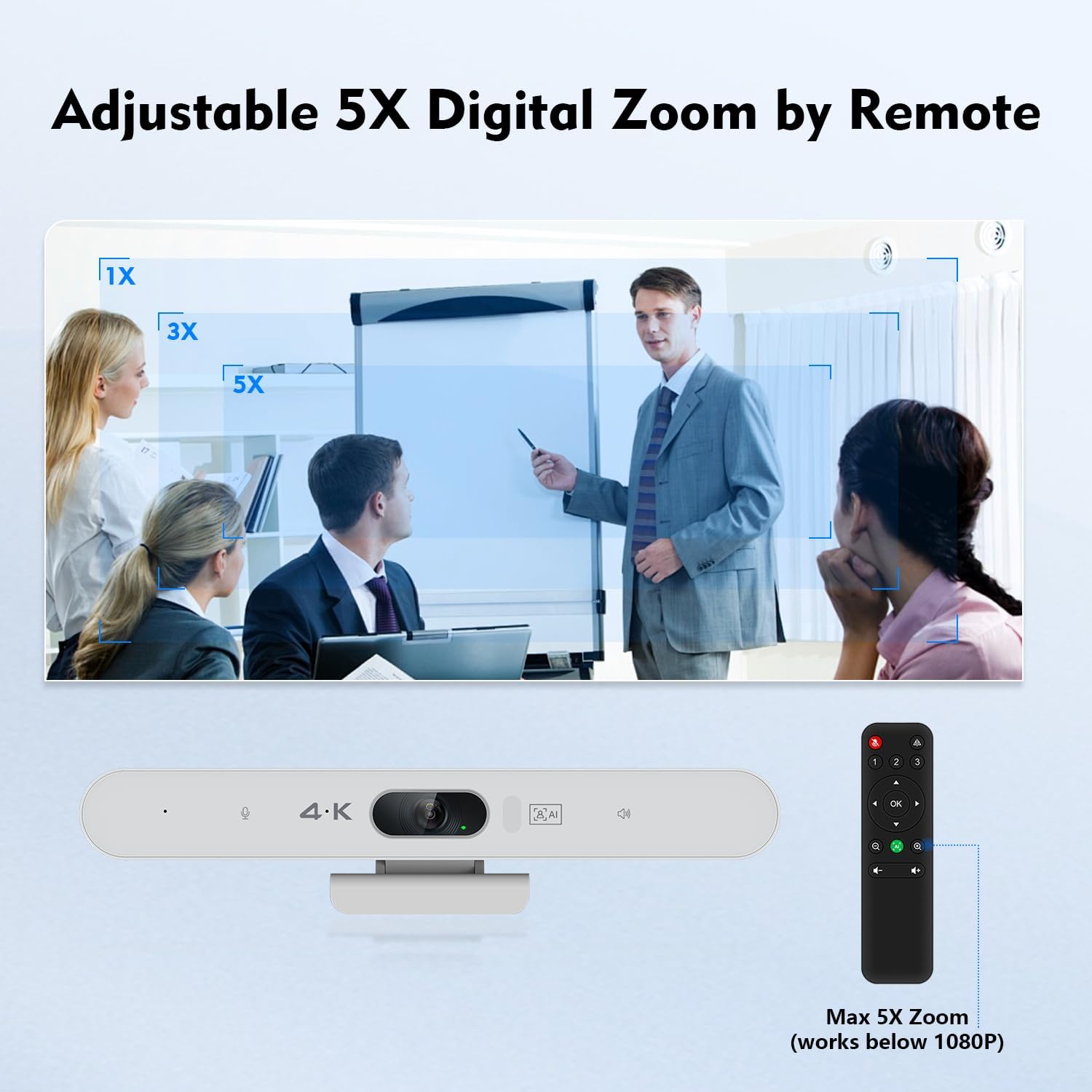 TOALLIN 4K Conference Room Webcam with Mic and Speaker, Ai Auto-Framing & Voice-Tracking, USB Video Bar, All-in-One Video Conference Camera for Online Meetings, Video Calls 7 71zqfpHcd5L. AC SL1500