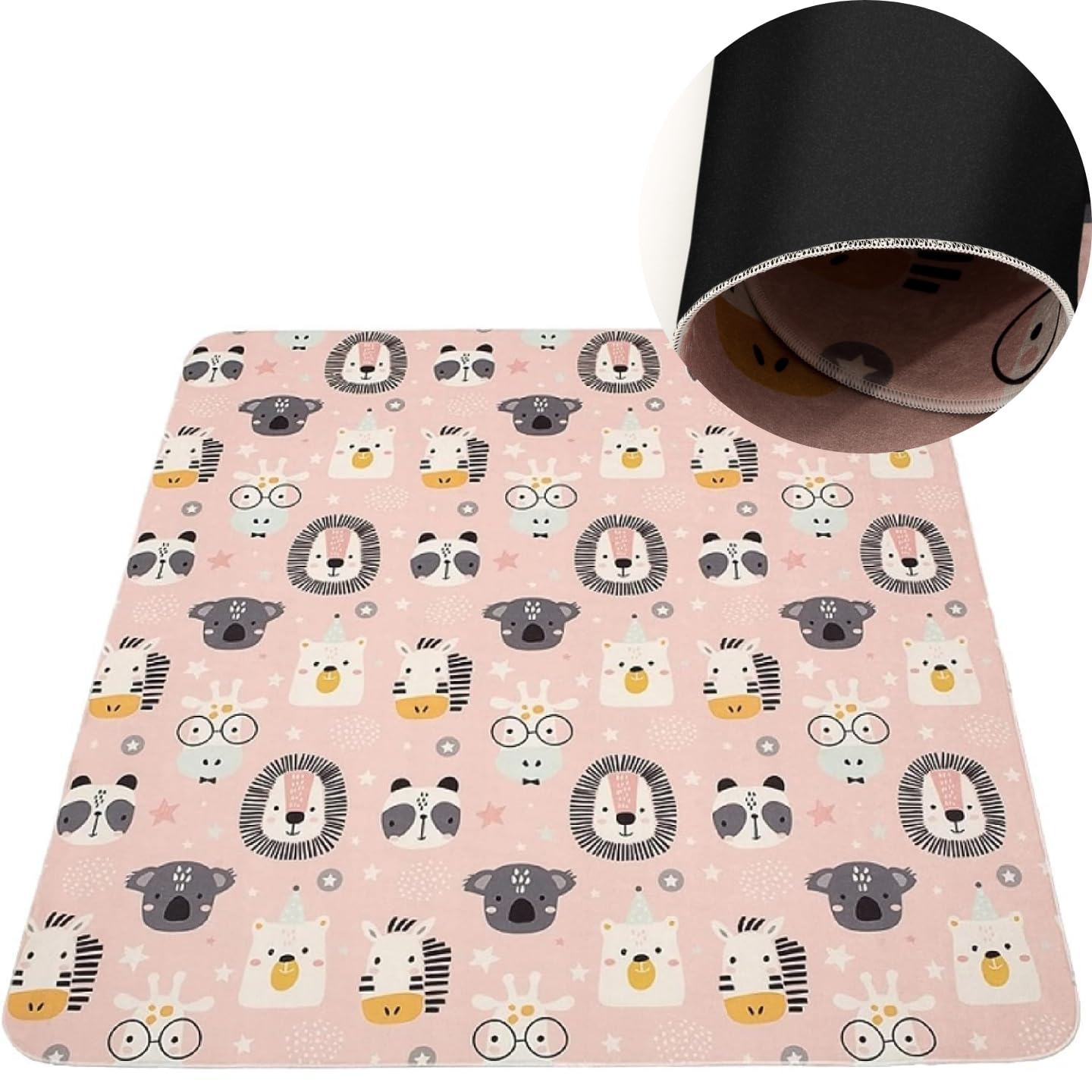 HAMUR HOME Tapis de Jeux pour Bébé Antidérapant Pliable 150 x 150 cm Lavable
