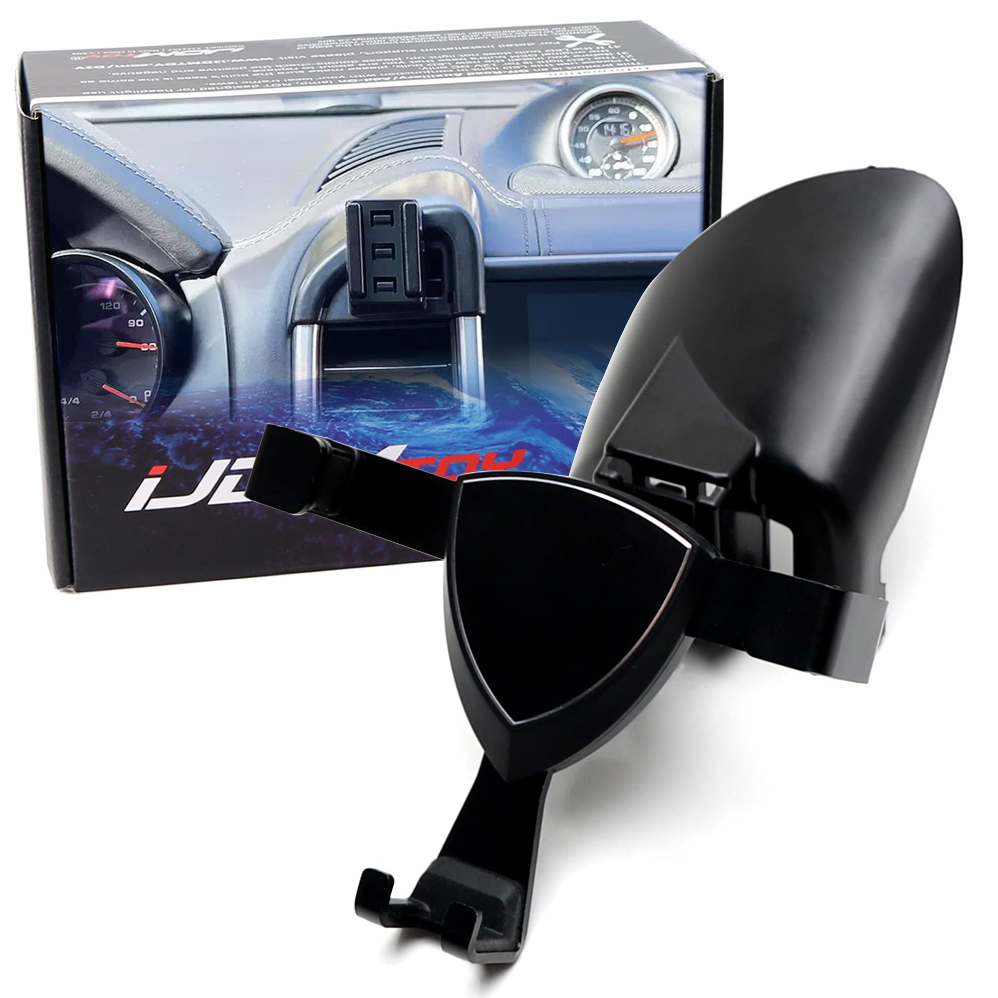 iJDMTOY Dashboard Direct Clip-On Mount Phone Gravity Holder Compatible with Porsche 2016-2017 Cayenne (Won't Occupy Air Vent Opening)