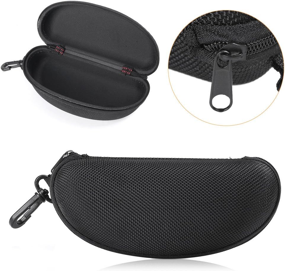 Mallofusa Black Sunglass Case Cover Box For Men Women Storage Case for Safety Glasses with Clip Hard Eyeglass Case for Sunglass Eyeglass Shooting Glasses