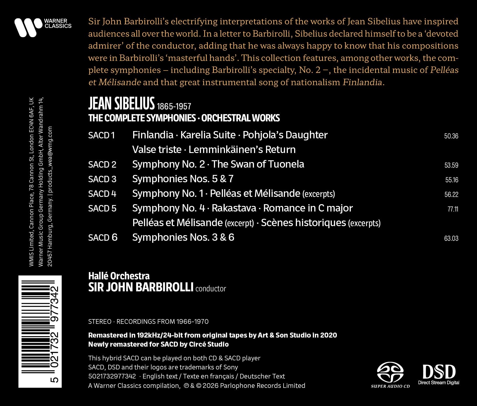 Sibelius: Complete Symphonies, Orchestral Works (6