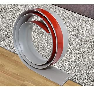 Floor Transition Strip Self Adhesive, PVC Flooring Threshold Edging Trim Strip Suitable for Carpet Threshold Transition with a Height Less Than 3 mm 6.56 feet (Grey, 7MM)