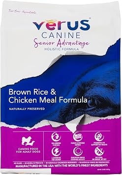 VeRUS Pet Foods Dry Dog Food Chicken, Senior Advantage Formula 25lb Bag
