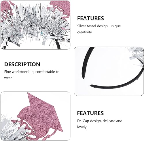 Miniatura 5 de PRETYZOOM 4 diademas para el pelo diseño de doctorado para graduación para fiestas de graduación 4