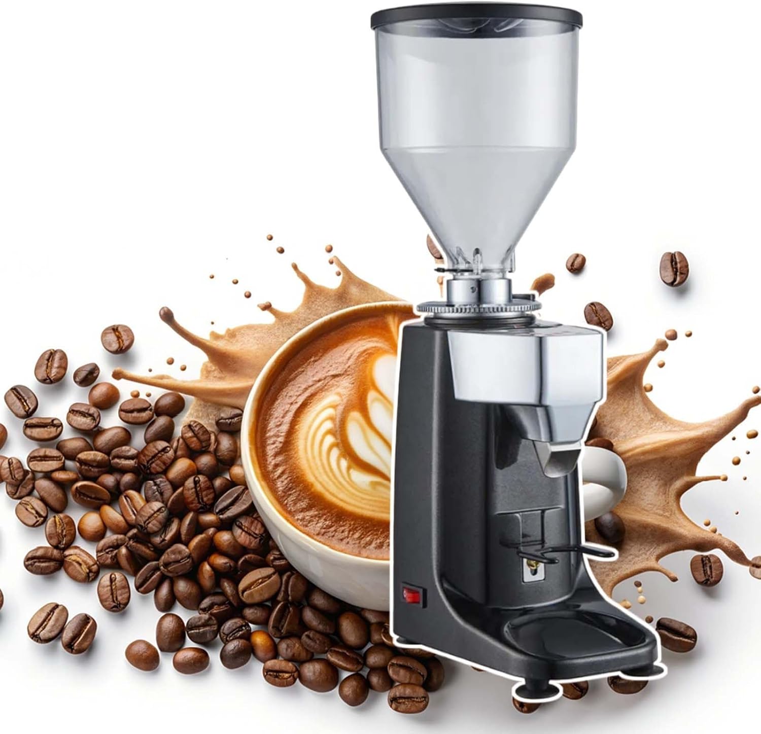 Stainless Steel Burr Grinder,1.5L Large Capacity Hopper,Lcd Display Coffee Bean Grinder,Adjustable Grinding Time And Grinding Degree,Black