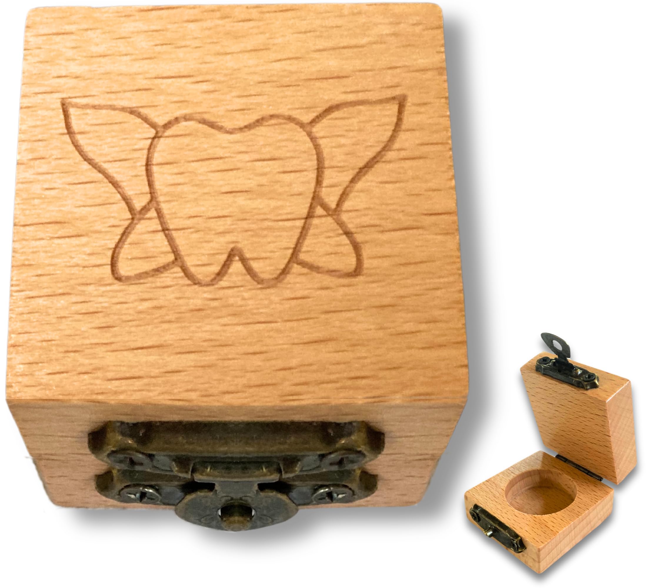 Tooth Box w/Clasp & Tooth Pouch | Tooth Fairy Box for Girls or Boys & Tooth Fairy Bag | Clasp Closure - Set of 1