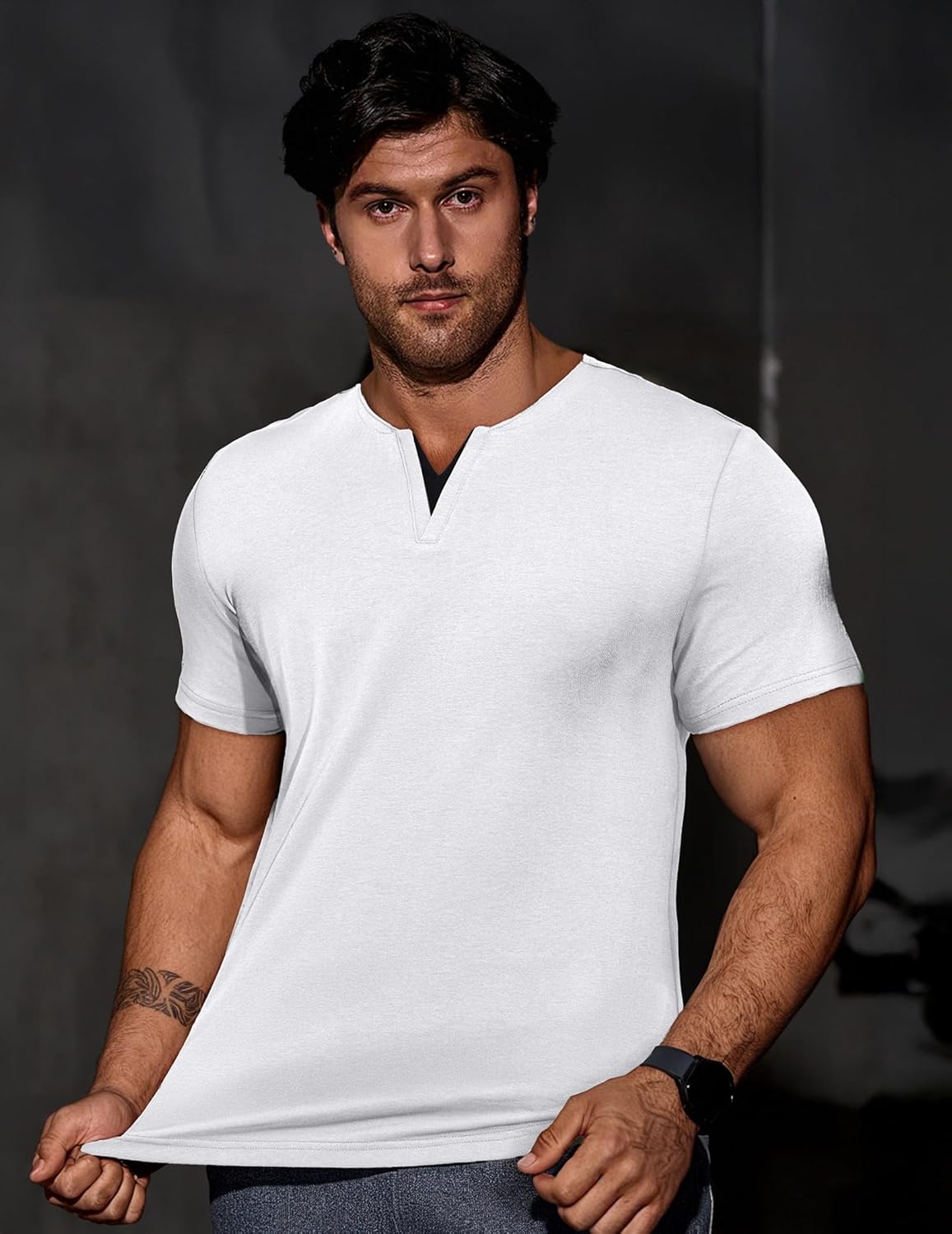 Mens Henley Shirts Short Sleeve Summer Casual V Neck Cotton Tee Shirts - Image 4