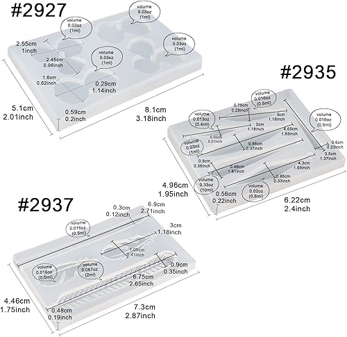 Miniatura 2 de Los moldes del silicón de la resina del pendiente fijan los suministros del bastidor de la joyería de epoxi, flor del pétalo de la pluma