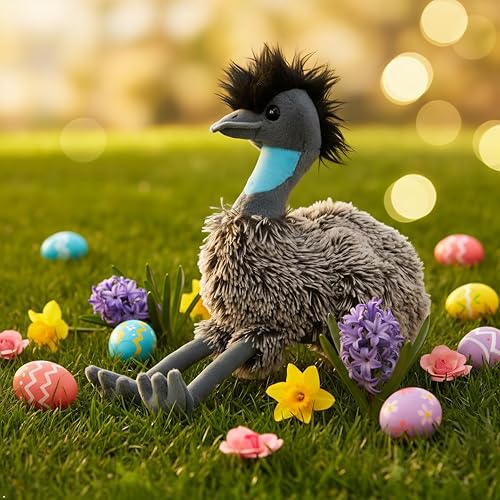 Miniatura 7 de The Petting Zoo Emu - Animales de peluche, regalos para niños, animales salvajes del zoológico Onez, juguete de peluche Emu de 12 pulgadas
