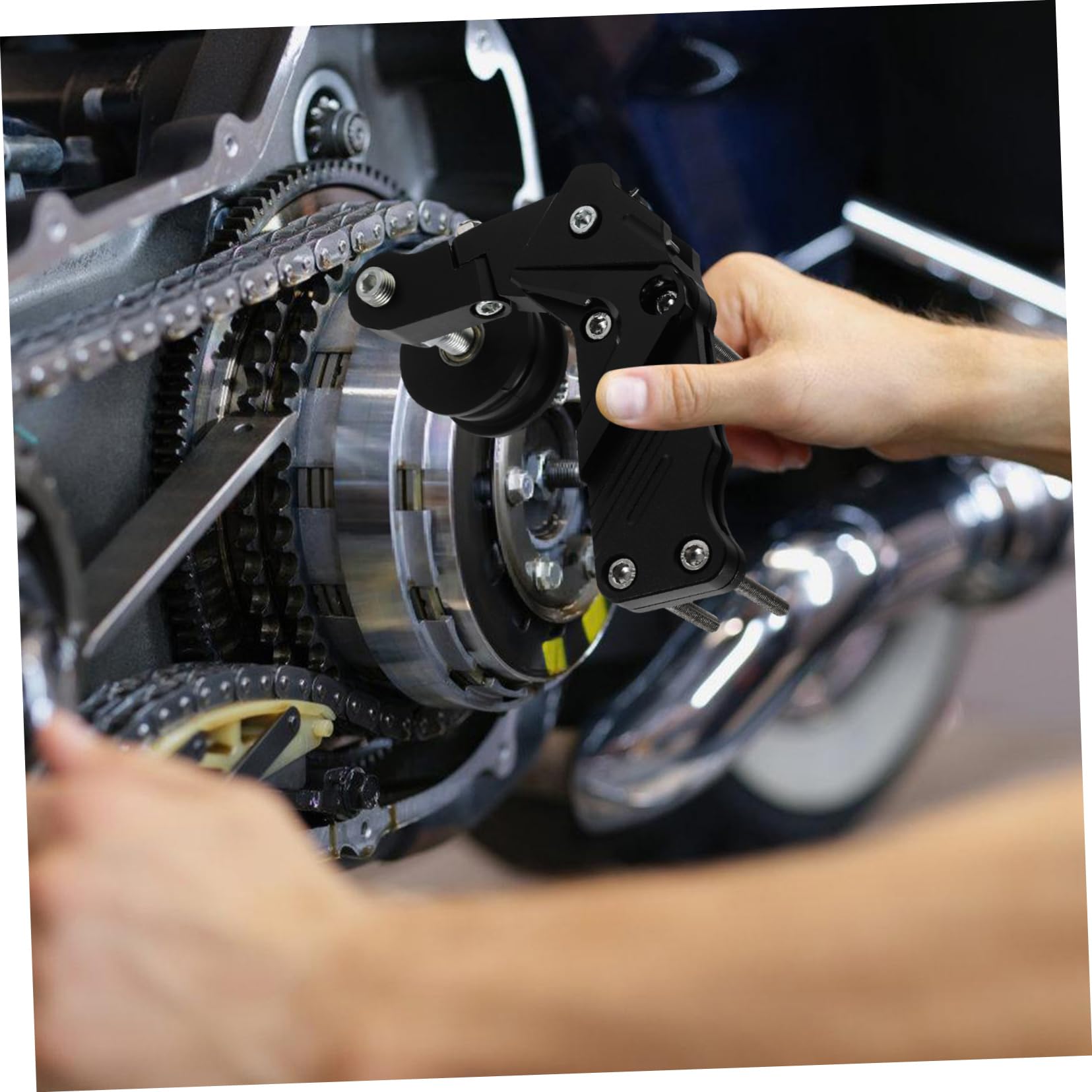 Aleación Tensor de Aluminio de Negro Cadena de Motocicleta