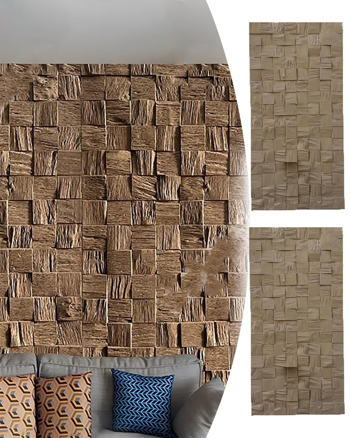 Paneles de pared de piedra sintética, revestimiento de textura acústica impermeable para interior del hogar y dormitorio, efecto ladrillo natural