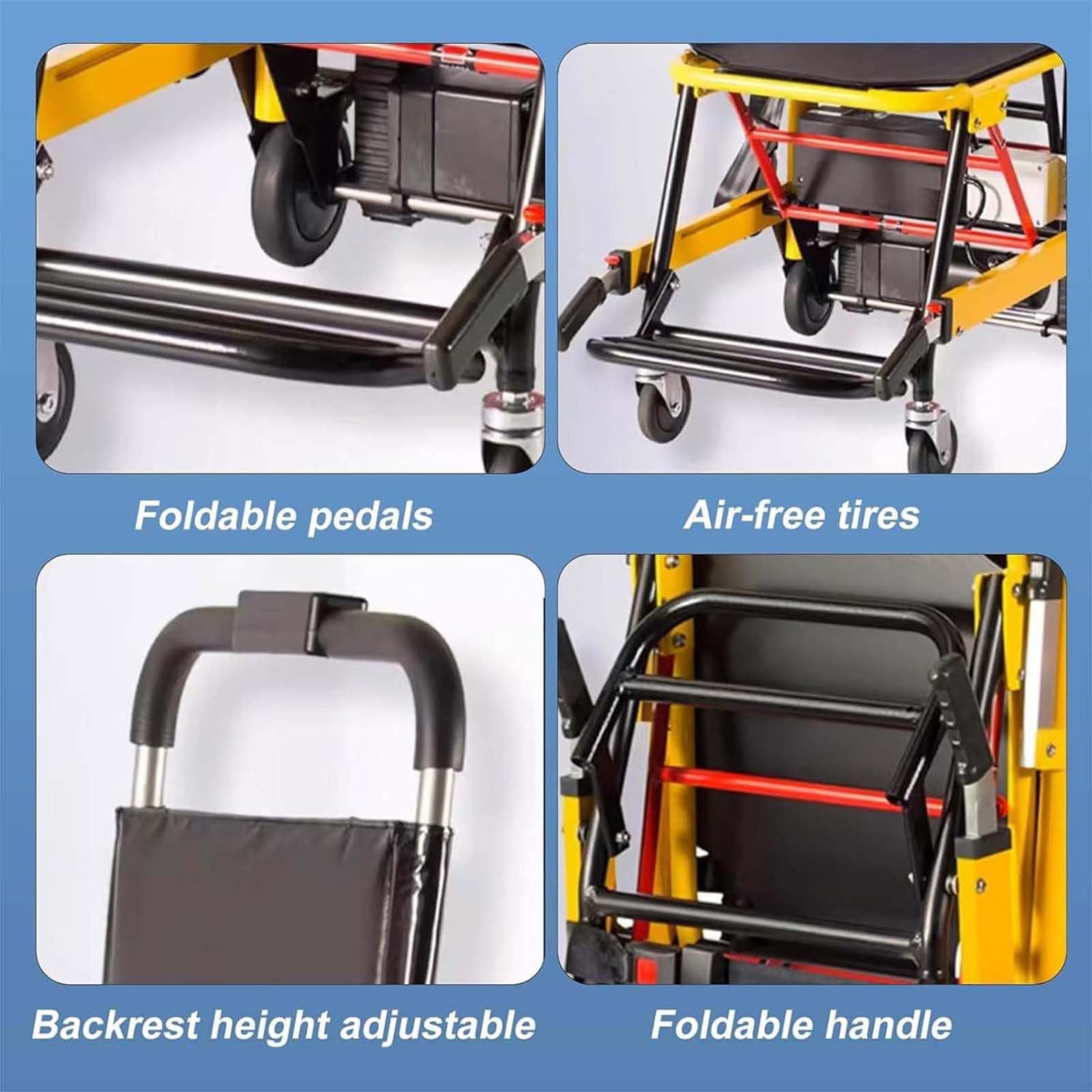 Montascale Elettrico Cingolato Montascale Elettrico Cingolato Montascale Motorizzato per Sedia a Rotelle con Design Pieghevole per Anziani Disabili Sedia Assistente Scale