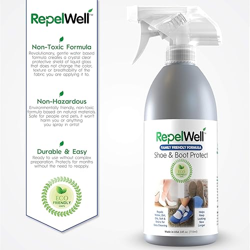 Miniatura 6 de RepelWell Repelente a las manchas y al agua para zapatos y botas (12 onzas), respetuoso con el medio ambiente, seguro para mascotas, mantiene la