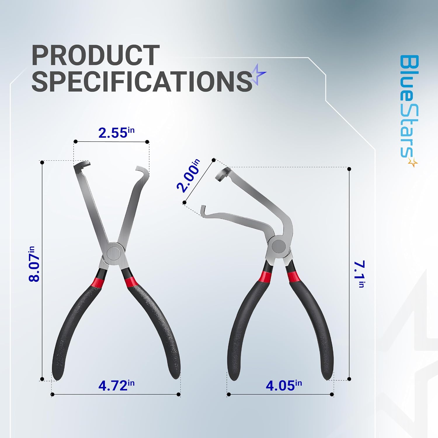 Electrical Disconnect Pliers Set 37980 37960 Electrical Connector Pliers for Cars (1*Straight & 1 * 60°Bend) Fuel Line Disconnect Tool Set for Air Flow Sensors Fuel Injectors