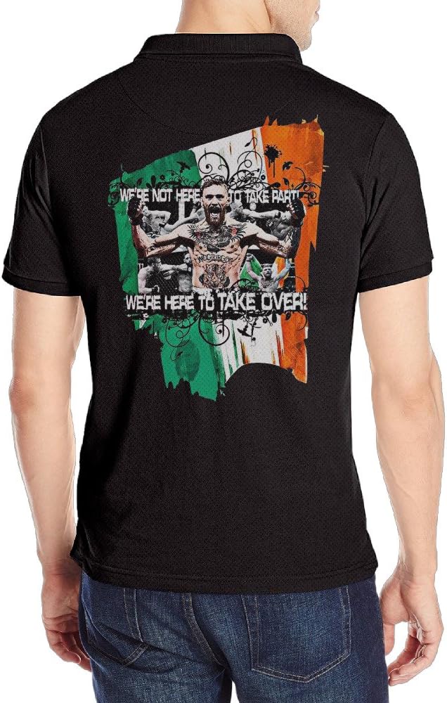 DiDaDi Men's Conor McGregor Solid Polo Shirt Black