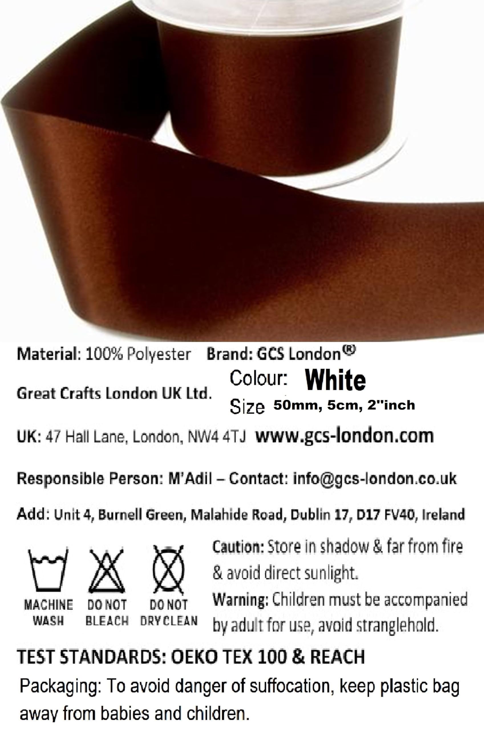Double Sided Satin Ribbon 25mm x 10 Meters (Off White) for Gifts Wrap Sew Party, Decorations Events Dress Wedding Christmas Crafts, Bows Car, Balloons Hairs, DIY, Bouquets, Cake More — view 487