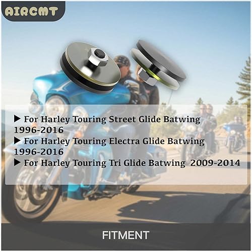 Miniatura 2 de Tapones de orificio para espejo de carenado interior para Harley Touring Batwing, Street GlideElectra Glide 1996-2016, Tri Glide 2009-2014, CNC