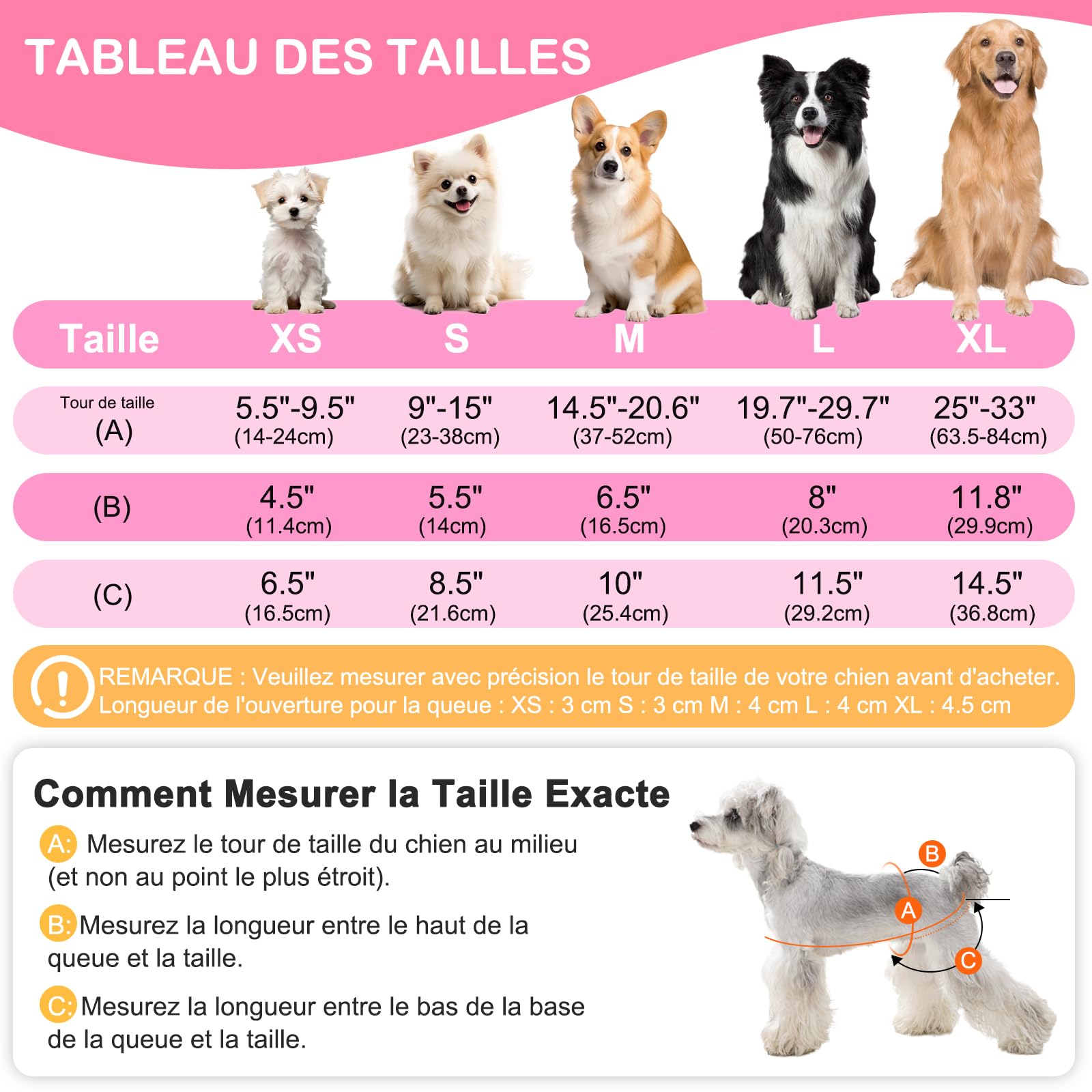 Culotte Chiennes Chaleurs M Réutilisables, Couche pour Chien Femelle Lavables (Lot de 3), Culotte très Absorbantes pour Chien avec Fermeture Forte et Flexible