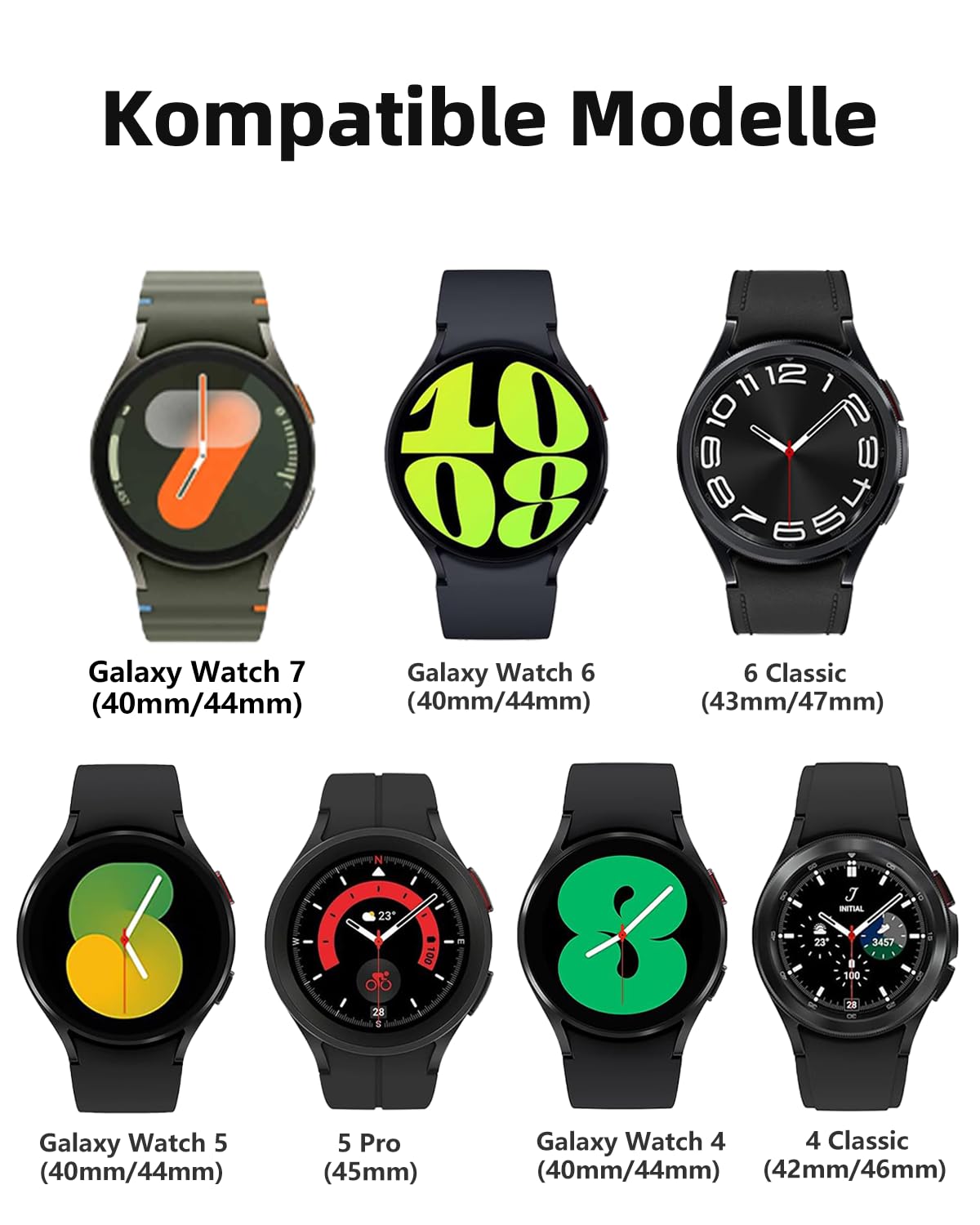 Sportowy silikonowy pasek do zegarka Samsung Galaxy Watch 6/5/4, 44 mm 40 mm / Watch 6 Classic 47 mm 43 mm / Watch 5 45 mm / Watch 4 Classic 46 mm 42 mm