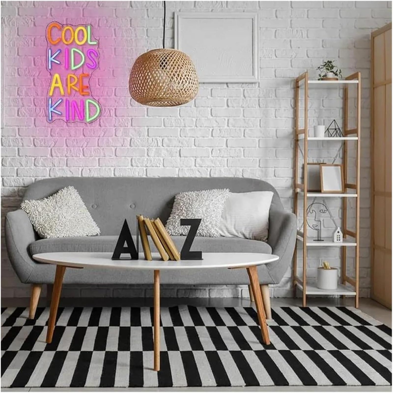 Insegna al neon COOL KIDS ARE KIND per decorazioni murali, insegne dimmerabili 23 cm × 42