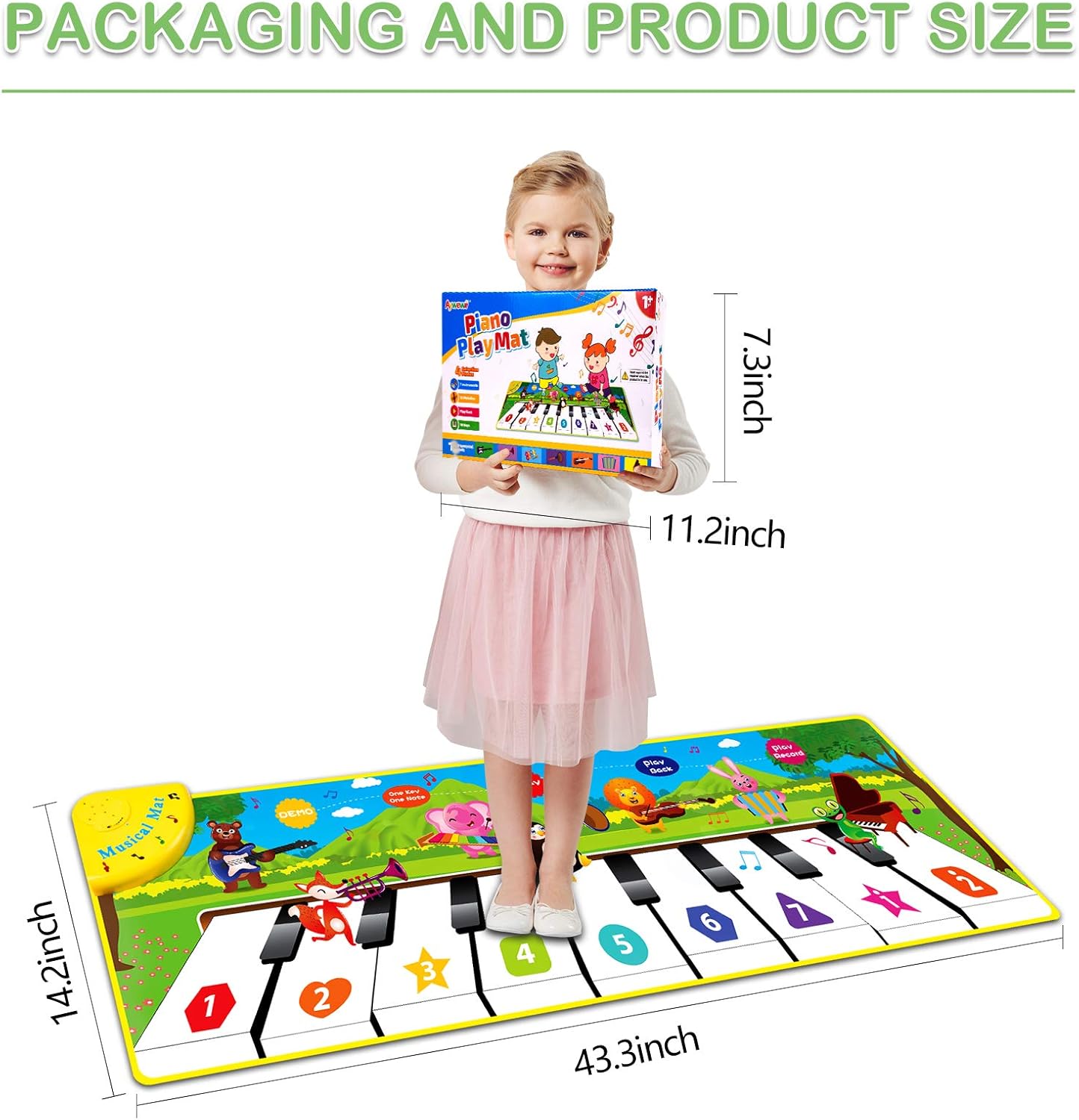 Aywewii Toddler Toys, Piano Play Mat Music Mat Child Floor Piano Dance Keyboard Mat with 26 Music Sounds Early Education Musical Toys for 1 2 3 4 5 Year Old Girls Boys Piano Toys: Toys & Games