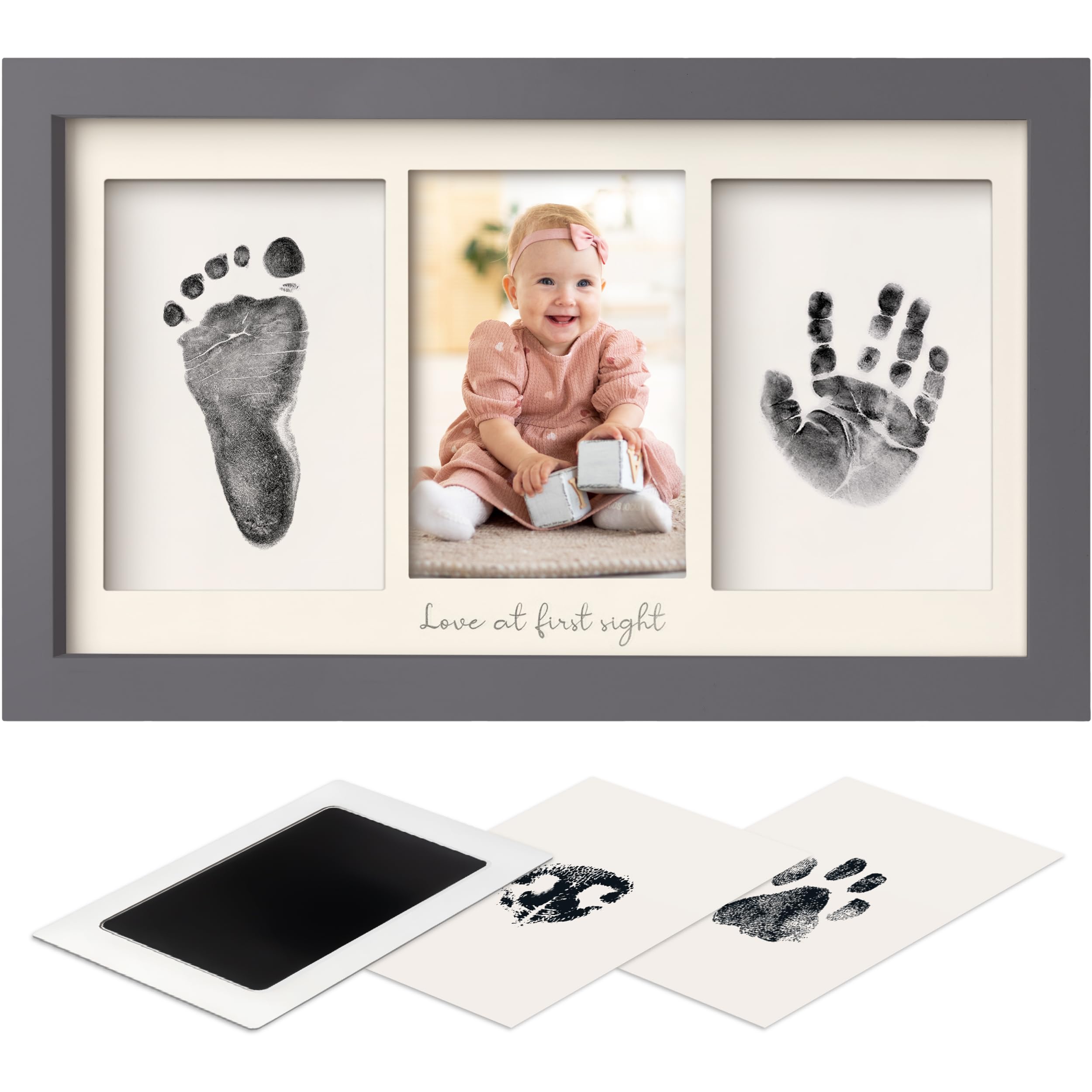 Inkless Hand and Footprint Kit, Boy, Girl, Newborn Keepsake - No Mess Ink Pad for Baby Handprint,Clean Touch Paw Print Kit for Dog Picture Frame,