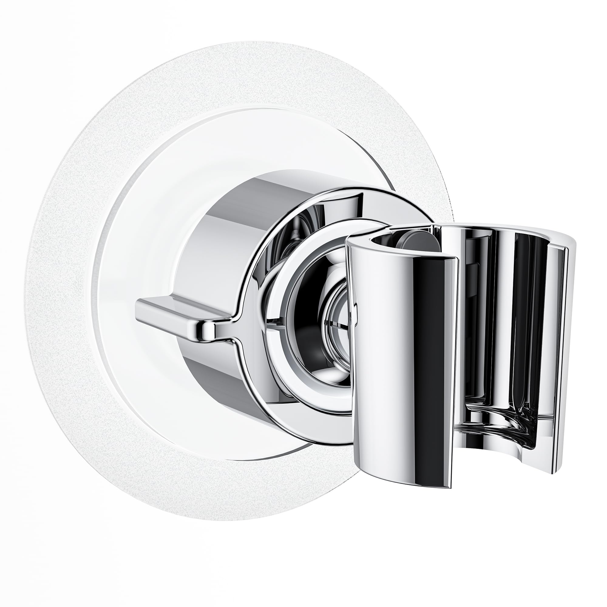 Magichome Chrome Shower Head Holder With Strong Adhesive - No Drill Waterproof Mount, Adjustable Universal Shower Bracket For Bathroom Wall Tile