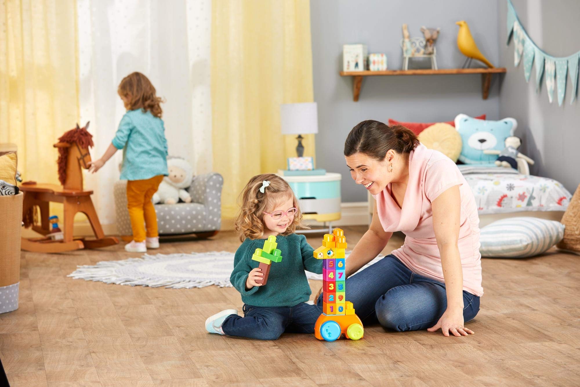 MEGA Bloks GFG19 - Bloks 123 Counting Item (30 Teile ), Babyspielzeug ab 12 Monaten, Mehrfarbig