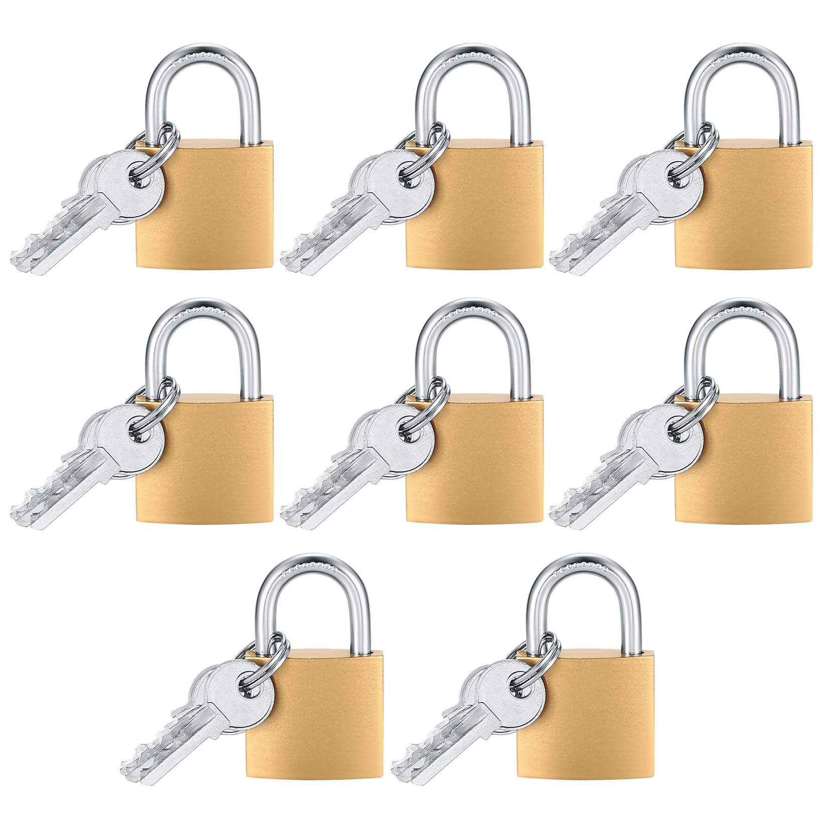 8 Pcs Heavy Duty Padlocks with Keys - 32mm Mini Key Lock for Gym Locker, Suitcase, Luggage, Shed - Outdoor Keyed Padlock — image 1