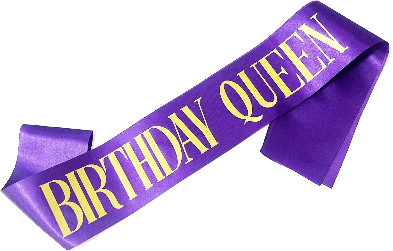 Birthday Queen Sash for Women Purple Satin Gold Foil Letter Party Favor