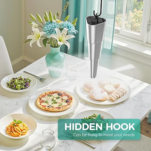 Miniatura 8 de Grete Gotye Paquete de 2 ventiladores de comida para mesas, ventilador de alimentos para interiores y exteriores, ventilador portátil alimentado por