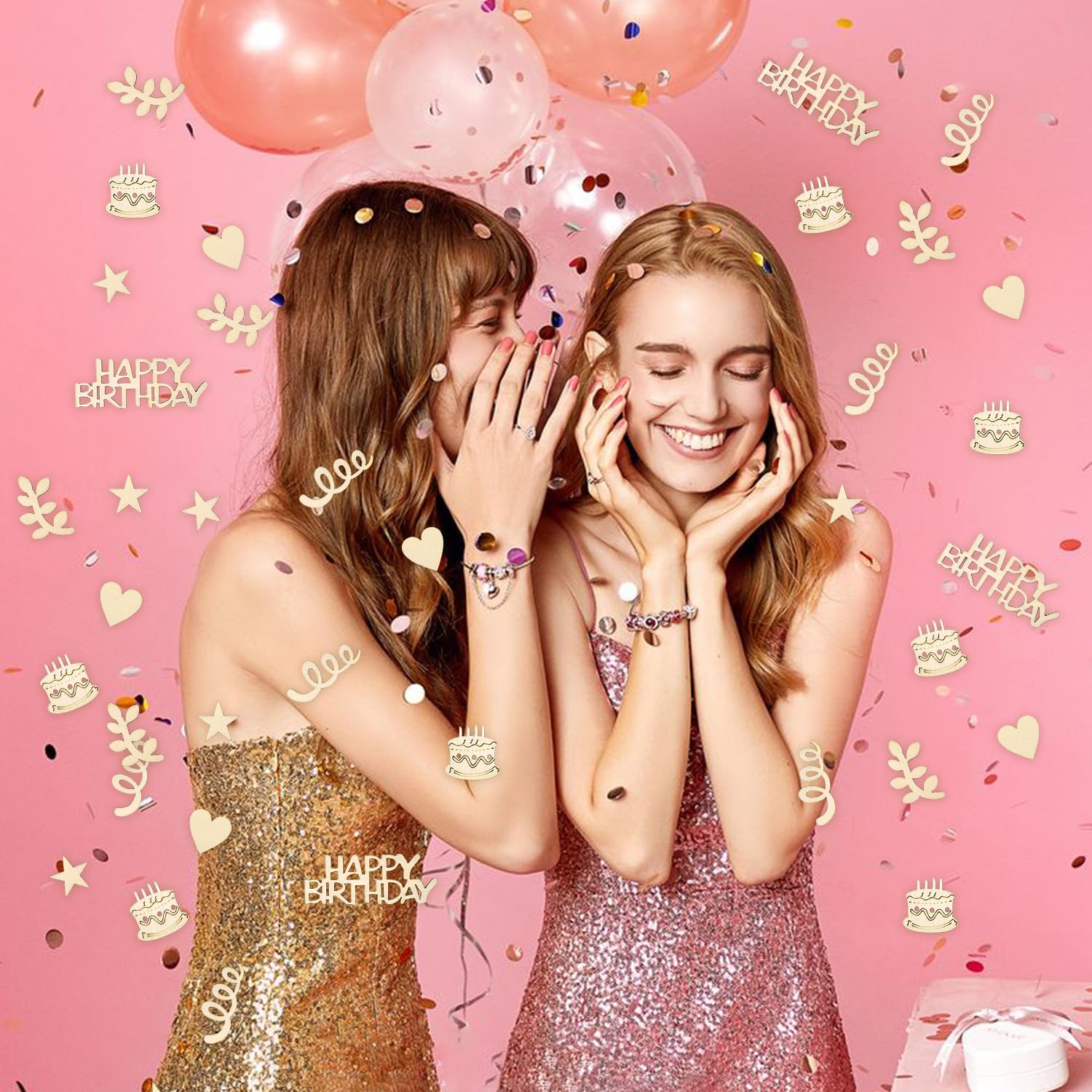 Lot De 100 Confettis De Table D'anniversaire En Bois Happy Birthday - 7