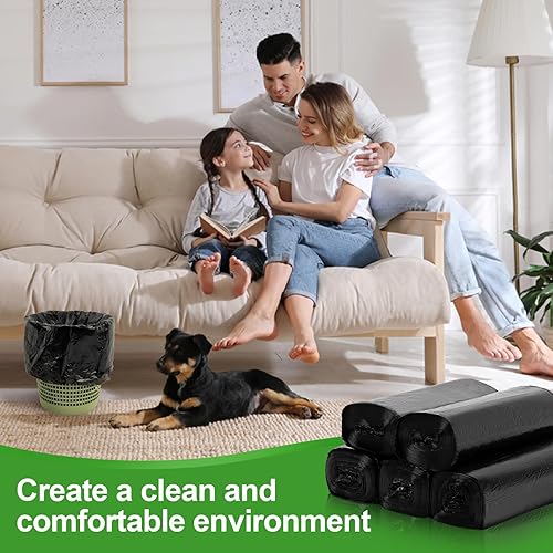 Miniatura 4 de MAQIHAN Bolsas de basura a granel  100 bolsas de basura de 4 galones, bolsas de basura pequeñas para dormitorio, cocina, baño, hogar y oficina