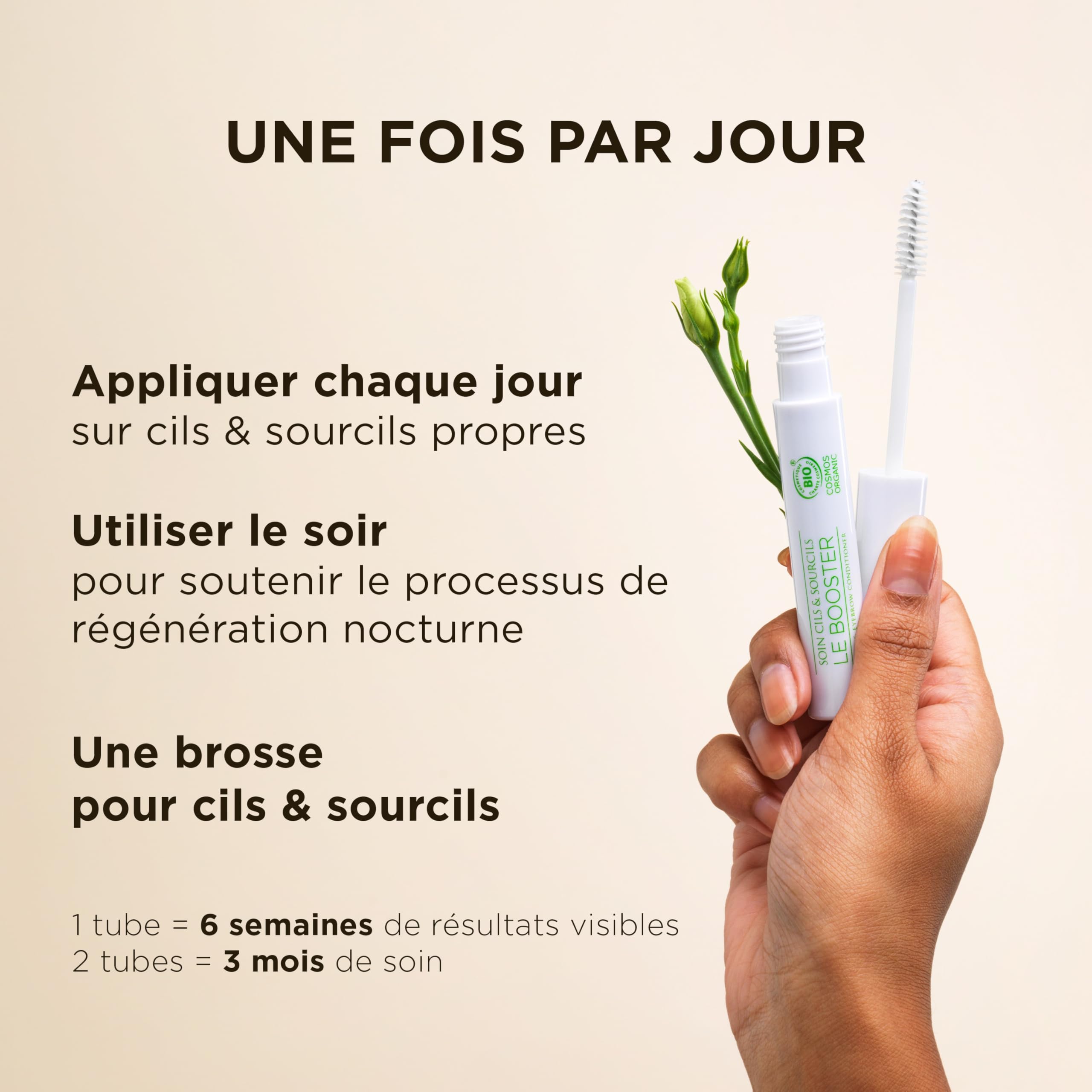 HUYGENS Sérum Cils & Sourcils au Ricin Bio – Soin Fortifiant & Pousse