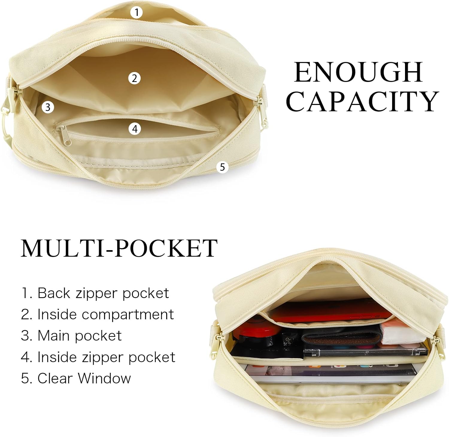 STEAMEDBUN Ita Bag Crossbody Small Ita Purse Pin Display Bag with Insert - Image 4