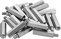 Vista 10 de PATIKIL M2x9mm+0.157 in Macho-Hembra Hex Standoff, paquete de 20 tornillos de acero inoxidable para placas base, cajas de computadora, placas