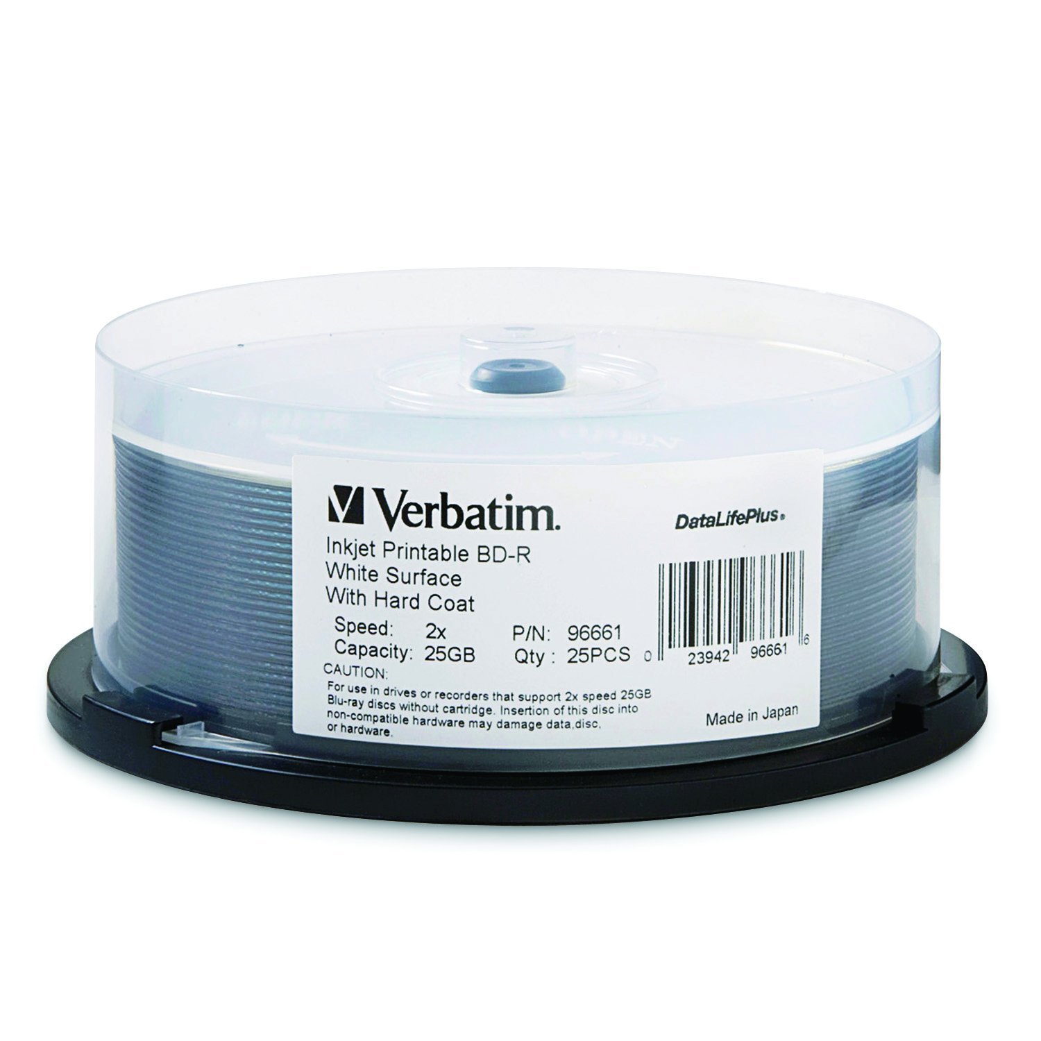 Verbatim 96661 DataLifePlus 25 GB 2X Blu-ray Single-Layer Recordable White Inkjet Printable Disc BD-R, 25-Disc Spindle-image-28