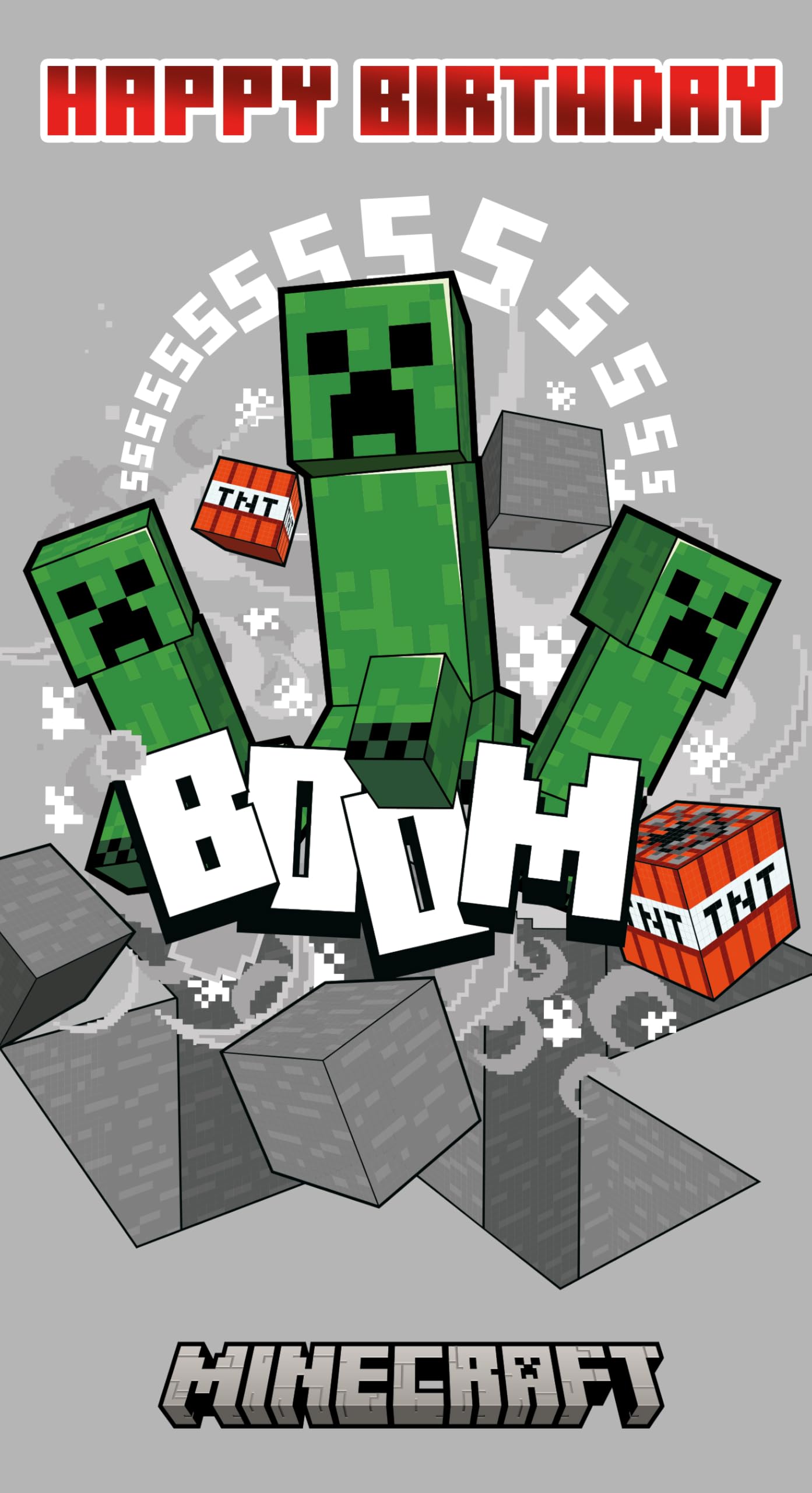 Danilo Promotions Ltd MINECRAFT BIRTHDAY CARD, MINE CRAFT CARD, FOR MINECRAFT LOVERS, FOR HIM, HER, BROTHER, SISTER, COUSIN, SON, DAUGHTER