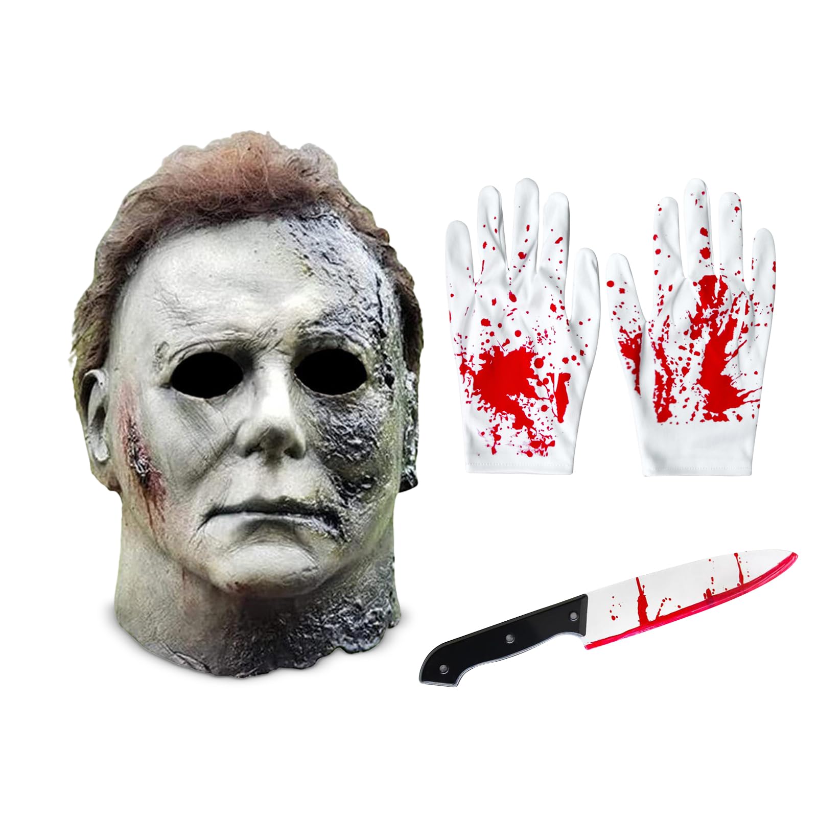 Michael Myers Mask - Adult Halloween Latex Full Head Mask with Hair