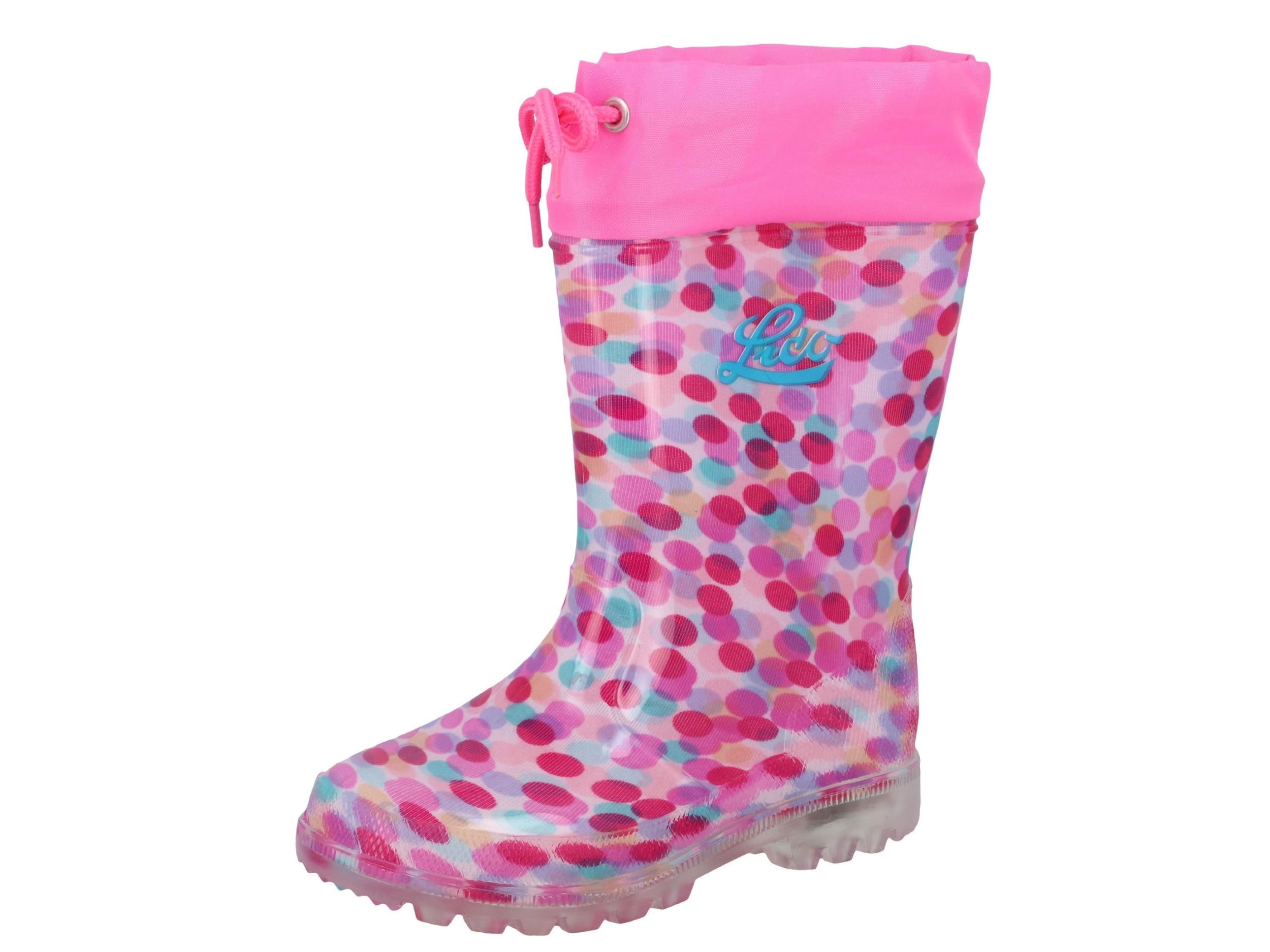 Lico Unisex Kids Power Blinky Rain Boot, Pink Turquoise, 12.5 UK