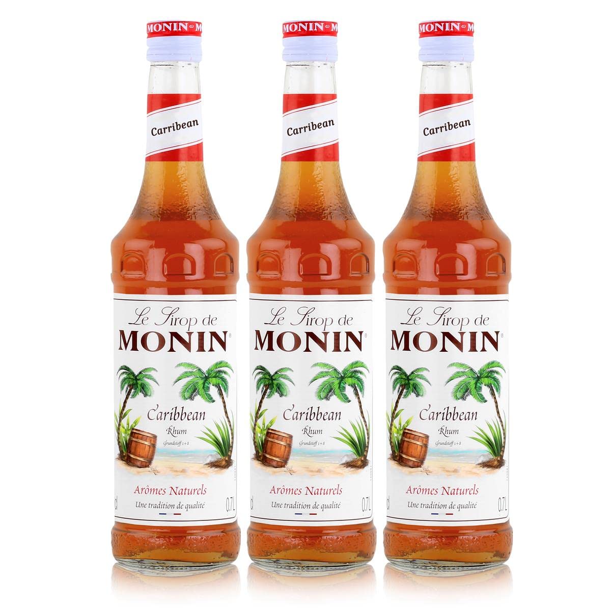 Monin Sirup Rum "Caribbean", 0,7L 3er Pack