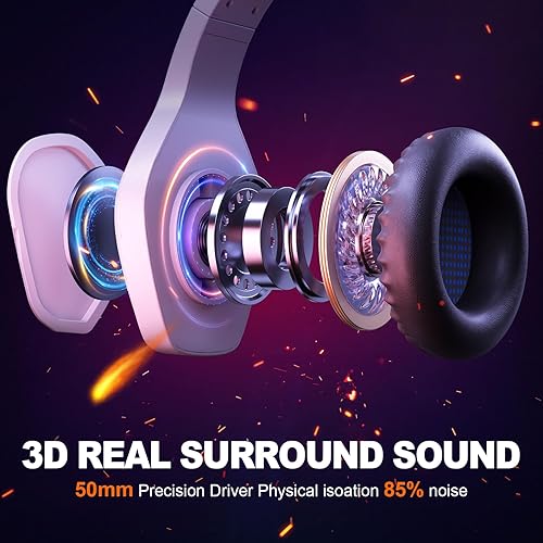 Miniatura 3 de Krysenix PG1 - Auriculares para juegos para PS4PS5PCXbox One, auriculares USB con sonido de micrófono estéreo AI, auriculares de computadora con
