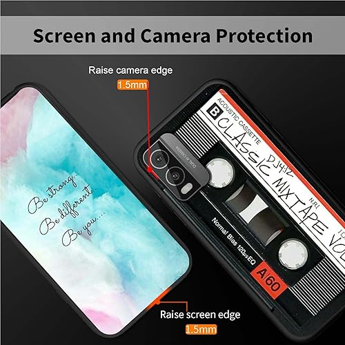 Miniatura 6 de Funda de teléfono para Nokia C210 para Nokia C210 2023 Cassette de audio retro, patrón elegante para mujer, diseño delgado y suave de goma de