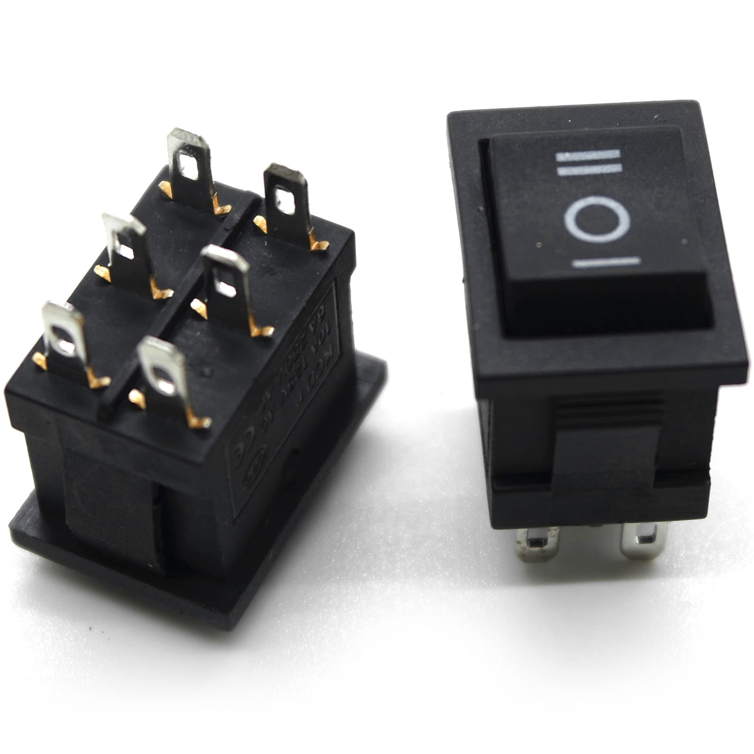 Bouton poussoir blanc KCD2 interrupteur bipolaire 6 pin on-off-on pour tableau de bord bateau 12v